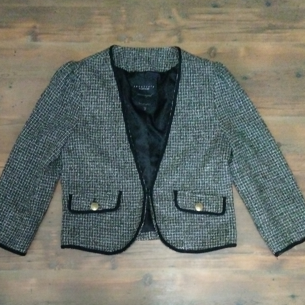 Sanctuary Black and White Tweed Blazer